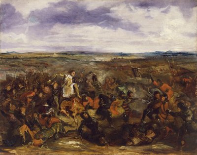 Skizze für Die Schlacht von Poitiers, 1829-30 von Ferdinand Victor Eugene Delacroix